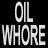 Static image with 'OIL WHORE' text on left, red 'EVIL' text over a person's forehead, and an American flag background.