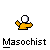 Pixelated yellow figure with white head waves left, red X eyes appear in sequence across frames.
