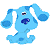 A pixelated blue dog mascot with darker spots and a white muzzle stands on the left side of a split-screen image, while green text reading "Original Icons .com" appears on a dark green background to the right.