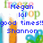 Pixelated text and colorful shapes on a white background with blue, orange, green, and pink elements.