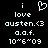 Pixelated white text and symbols on black background with one frame showing a heart outline replacing the 'i' character.