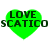 Four green heart-shaped icons with black text 'LOVE' and 'SCATICOSCATICO' displayed in two on a white background