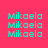 A static image displays the name "Mikaela" repeated in cyan text across a bright pink background with yellow rectangular overlays.