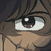 Four- of a character's eye and upper face with varying expressions, showing subtle shifts in eyebrow position and eyelid angle