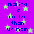 Purple background with green stars and blue text repeating 'marina is cooler than ur mom' in a pattern