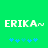 Green background with white pixelated text 'ERIKA~' and blue pixelated asterisks below, showing animation where asterisks shift position.