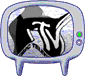 Four television-shaped icons display sequential MTV logo animations with varying background textures and text elements.