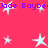 Static image with bright pink background, white star shapes scattered across the frame, and purple text reading "Jade Baybe" repeated horizontally.