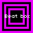 Four square display a pixelated 'Beat box' text over nested black and magenta squares with varying border thicknesses
