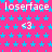A static image with a bright pink background covered in small light blue stars, featuring repeated text and symbols in white and light blue.