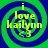 Four identical circular icons with green and blue spiral backgrounds display yellow text reading 'i love kailynn' with a small '3' below.
