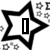 Black and white star-shaped icons with text inside, surrounded by small flower-like patterns on a white background.