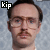 identical cartoon-style headshots with glasses and mustaches, each paired with a heart symbol that changes color across frames