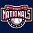 Six pixelated baseball-themed icons arranged in two on a dark blue background, featuring 'NATIONALS' text and 'DC' monogram designs with red, white, and gold accents