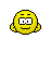 Animated contact sheet of yellow emoji character with various expressions and heart props in 5x5 grid layout on gray background