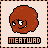 Pixelated brown afro-haired character with white eyes and small mouth, displayed in a with 'MEATWAD' text below each instance
