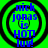 Green background with black concentric circles and blue text reading 'nick jonas is HOT! luv!' in a pixelated style.
