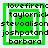 Green square icon with four names in black pixelated text, surrounded by white and green borders, showing two animation states where the innermost square alternates between solid green and white.