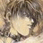 A 48x48 pixel buddy icon split into two frames showing a character with brown hair and a black background with white text.