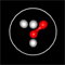 Animated circular icon with red and white elements showing sequential changes in the central figure's expression from neutral to sad, then back to neutral.