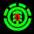 Green circular icon with red center and yellow smiley face with wide grin and raised eyes, blue text reading AWESOME, and green text reading om.