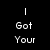 Pixelated text on black background with gray rectangle, displaying song lyrics in two