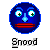 Nine distinct pixel art icons arranged in a , each labeled "Snood" below with white text on gray background