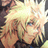 Pixelated static image of a character with light-colored hair and dark clothing against a dark background, likely from an anime-style game or series.