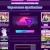 Pixelated vaporwave-style icon with purple and pink gradient background, central cyan-pink arrow symbol, and surrounding smaller pixel art panels.