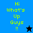 Pixelated green text 'Hi What's Up Guys !!' on blue and black backgrounds with a black star and blue star icon.