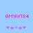 Light blue background with pink pixelated text 'AMYW184' above two of pink and purple pixelated heart symbols