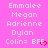 Pixelated pink background displays repeated names and 'Colin= BFF' with red heart icons, some hearts animated to open or closed states.