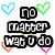 Pixelated text and heart symbols arranged in two vertical on a white background with gray bottom-right corner