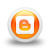Circular orange and yellow gradient icon with white border containing stylized letter B on white background.