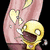 Animated icon shows a yellow cartoon character with wide eyes and open mouth, holding a white object near a pink figure with heart shapes.