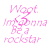 Pixelated pink text on white background reads 'Mogt. Mm Be a rockstar' with visible pixelation and no other visual elements.