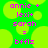 Green background with yellow circles and pink text reading 'annie + lexi+ sarah = bffs' in pixelated font.