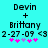 Pixelated text and symbols on cyan background with two identical static frames showing names, date, and star icons.