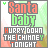 Santa baby icon with 'Hurry Down The Chimney Tonight' text, featuring animated heart and star elements in a pixelated style.