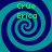 Four identical spiral patterns arranged in a , each with green text reading 'Crue Erica' over teal and dark blue swirls
