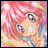 A 48x48 pixel buddy icon featuring a cartoon anime-style character with pink hair and purple eyes on the left, paired with "Anime IM" text in white pixelated font on a black background to the right.