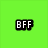 Static image with green and purple background split vertically, displaying text labels in pixelated font.
