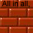 A static contact sheet of five animated frames showing a brick wall with repeated text "All in all, it's just another In The Wall..." displayed across the bricks.