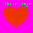 Four identical red heart shapes on a bright pink background with green text above each heart.