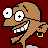 Brown-skinned cartoon character with large white eyes and a wide grin appears on dark red background next to yellow text 'say ...' above repeating of 'WHAAAT?!' in alternating colors