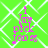 Green background with white diamond lattice pattern and pink text reading "i am pick you up" in four identical
