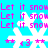 Pixelated blue background with repeated pink text "Let it snow" and white snowflake shapes, each containing a small pink symbol below.