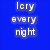 Blue background with white and black text blocks, a grayscale eye image on the right, and pixelated lettering.