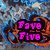 Animated buddy icon with four text blocks on a blue-gray pixelated background, each block surrounded by orange flame-like shapes.