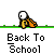 Animated contact sheet showing 11 frames of a pixel art 'Back To School' buddy icon with stick figure character and school desk props on gray background.